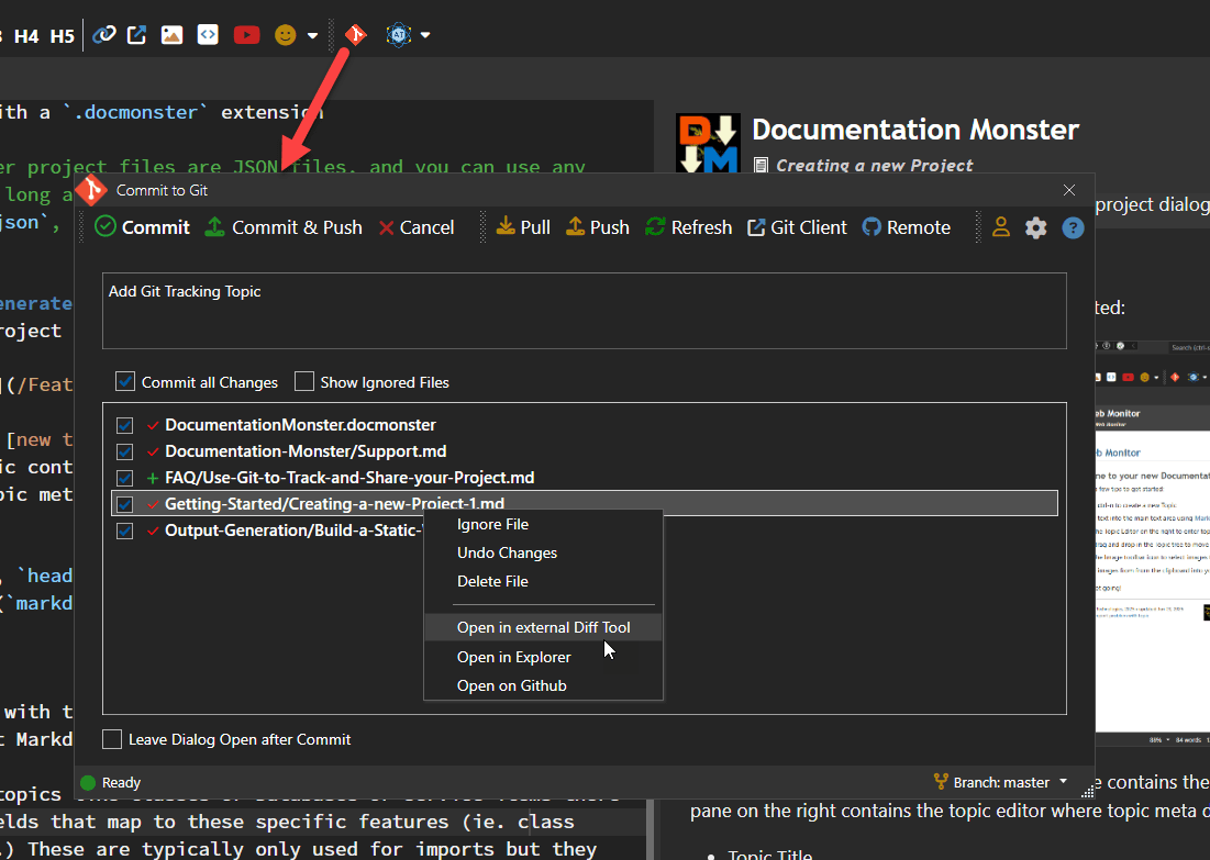 GitCommitDialog Project