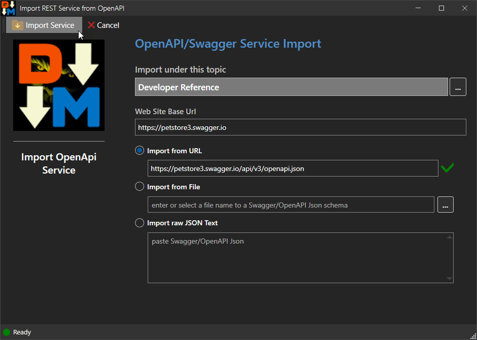 Import Open Api Dialog